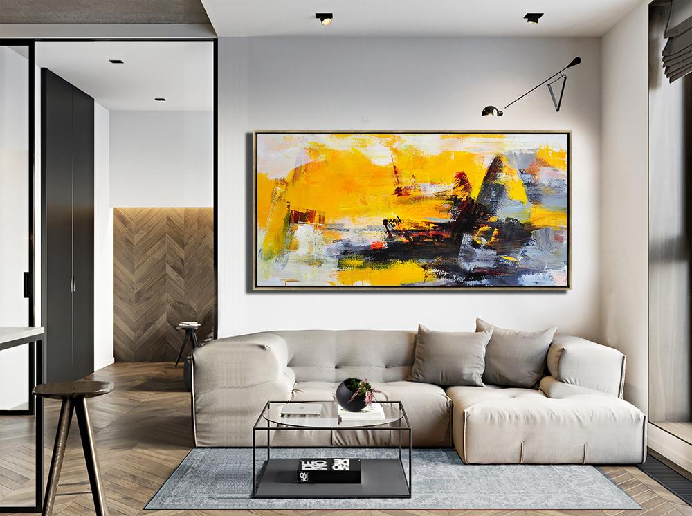 Panoramic Palette Knife Contemporary Art #L45D - Click Image to Close